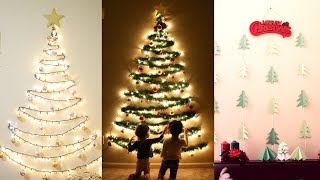 DIY Christmas Decor  DIY Wall Mounted Christmas trees  Christmas Decor Ideas Mytwolittlesunshines [upl. by Heyde]