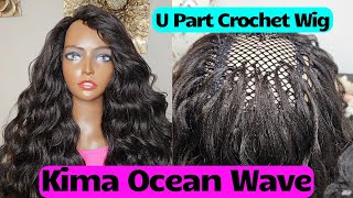 How to Make U Part Crochet Wig  Kima Ocean Wave  Step by Step [upl. by Hasty]