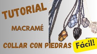 Como engarzar una piedra con hiloFACIL collar macramé con piedra [upl. by Eberle]