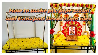 Easy Ganapati decoration idea for home How to make PVC pipe decoration stand [upl. by Eityak782]