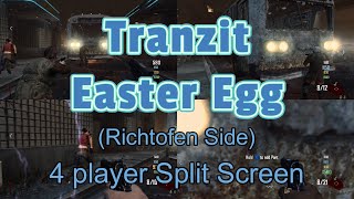 Black Ops 2 Zombies  Completing Tranzit Richtofen easter egg in 4 player split screen [upl. by Anahsed289]