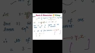 Linear Algebra for csir net  Basis and dimension csirnet linearalgebra vectorspaces [upl. by Amadus]