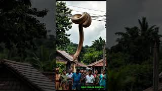 Massive Python Hangs from Electric Wires – Shocking Scene 🐍⚡ youtubeshorts [upl. by Aidiruy]