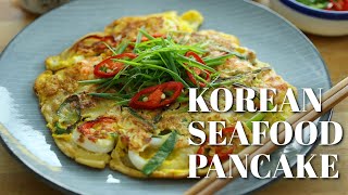 Easy Korean Seafood Pancake  韩式海鲜煎饼 [upl. by Rape]