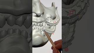 Part one Sculpting Oni Mask with Dragon Tusks in Nomad on M2 IPad Pro resin 3D printed [upl. by Aniuqahs]