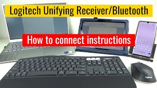 How to Connect Logitech Unifying USB Receiver Bluetooth Pairing Keyboard amp Mouse Pair 3 Devices [upl. by Assiled425]