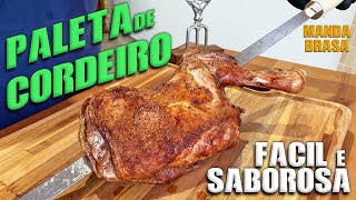 Como fazer paleta de cordeiro na churrasqueira  Receita de cordeiro simples só no sal deliciosa [upl. by Ysnat]