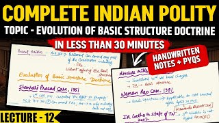 Complete M Laxmikant Summary  Evolution of Basic Structure Doctrine  Ep12  UPSC 2025  OnlyIAS [upl. by Teryn]