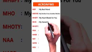 Common English Acronyms  Learn Useful English Daily Use shortsfeed english [upl. by Calendra]