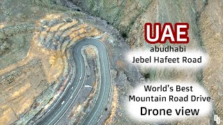 UAE best Road JEBEL HAFEET ABUDHABI  DRONE VIEW  TIMELAPSE  Green Mubazzarah ABU DHABI [upl. by Hanonew]