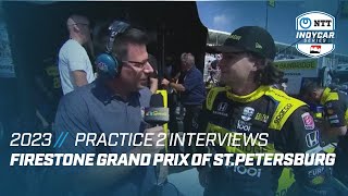 PRACTICE 2 INTERVIEWS  FIRESTONE GRAND PRIX OF ST PETERSBURG [upl. by Mikihisa]