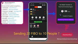 Fibonacci Wallet  Sending 20 FIBO coins to 10 winners without gas fees [upl. by Ayekal244]