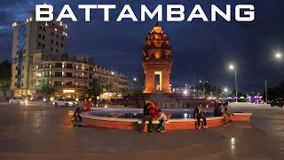 WALKING TOUR ON STREET 1 IN BATTAMBANG TOWN AT NIGHT  THE SAFE AND HAPPY TOWN [upl. by Yendahc45]