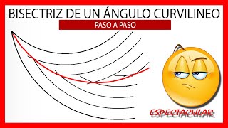 😇 BISECTRIZ de un ANGULO CURVILINEO paso a paso 💣 Dibujo técnico facilísimo [upl. by Ahsenom]