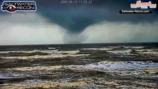 Video shows waterspout off Texas Coast [upl. by Relluf175]