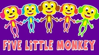 Five Little Monkeys  Monkey Song  Nursery Rhymes [upl. by Aratal]