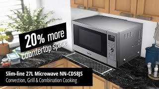 Slimline 27L Convection Grill and Combination Microwave  NNCD58JS [upl. by Ahsinal]