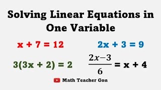 Solving Linear Equations in One Variable  Grade 7 Math MathTeacherGon [upl. by Ahsihat]