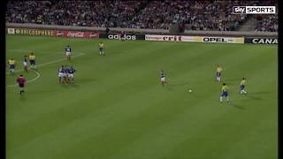 Roberto Carlos Incredible Free Kick France 1997 Sky Sports English Commentary HD [upl. by Eelarol]