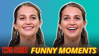 Alicia Vikander Lara Croft Cute amp Funny Moments  Tomb Raider [upl. by Jean]