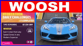 Forza Horizon 5 WOOSH Forzathon Daily Challenges Earn 5 Stars from any speed zones Modern Supercar [upl. by Aneelehs]