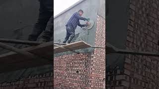 DIY tool of construction worker screeding cement wall perfect [upl. by Kriss]