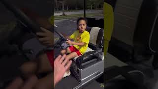 Dad Catches Son driving golf Cart with imaginary friend ￼😳 shorts [upl. by Florin]