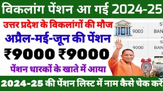 आ गई विकलांग पेंशन  viklang pension list kaise dekhe  up viklang pension list 202425 [upl. by Indyc]