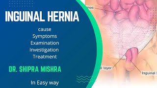 what is Inguinal hernia cause symptoms examination investigation treatment Dr Shipra Mishra [upl. by Gans371]