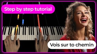 How to Play Vois sur ton chemin  StepbyStep Easy Piano Tutorial [upl. by Egide]