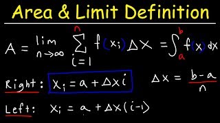 Finding The Area Using The Limit Definition amp Sigma Notation [upl. by Aneahs]