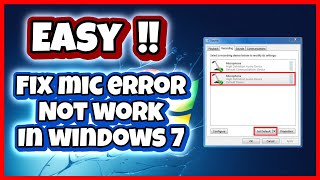 cara memperbaiki mic laptop windows 7 [upl. by Zendah]