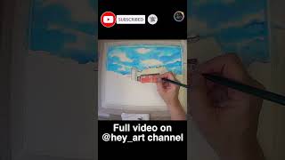 Watercolor Barn Painting Simple and Stunning Techniques timelapse watercolor art drawing shots [upl. by Nydnarb984]