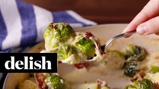 Cheesy Brussels Sprouts  Delish [upl. by Trinl361]