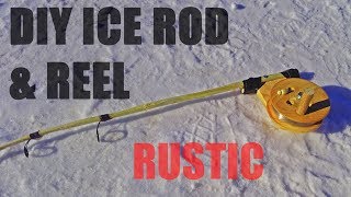 DIY Homemade Ice Fishing Rod and Reel out of WOOD 2018 [upl. by Bridgid679]