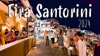 Fira Santorini walking tour 4k nightlife sunset Santorini Greece 2024 [upl. by Ayam15]