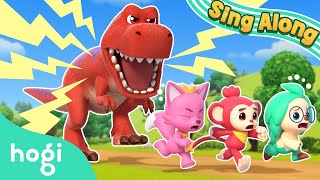 TRex in Wonderville 🦖｜Sing Along with Hogi｜Trex Has Big Feet Run Run Run Away｜Hogi Pinkfong [upl. by Bubb210]