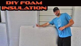 Metal Storage Building 2 Inch Foam Board Insulation Install DIY [upl. by Avuha584]