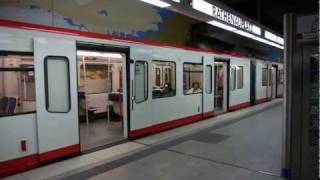 UBahn Nürnberg Bahnhof Rathenauplatz U2 amp Straßenbahn HD [upl. by Beckett]