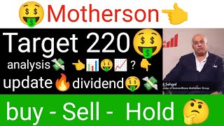 Motherson share analysis today Motherson stock dividend update🤑 Samvardhana Motherson International [upl. by Almita48]