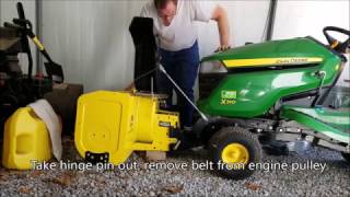 x310 John Deere Spring Swap Snowthrower for Mower Deck and Bagger [upl. by Nywled]