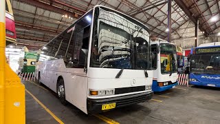 TV7092  Glenorie Coaches 0405 PMC 160 reversing out of the Bus museum [upl. by Allina306]