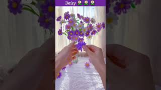 Handmade FlowerEasy DIY With PipecleanerHow to make Daisydiy diyflowerscrepepaperflowerflowers [upl. by Anala]