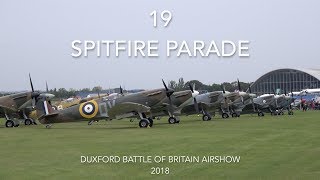 19 Spitfire Parade  Duxford Battle of Britain Airshow [upl. by Etnelav]