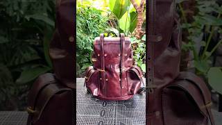 Handmade leather backpackbagmaking leatherbackpack handmade backpacking backpack diy [upl. by Akirdna947]