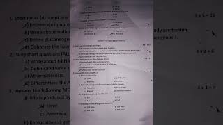 Bsc nursing 2nd semester applied biochemistry and nutrition amp dietetics ke questions papers  short [upl. by Alistair]