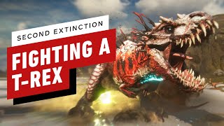 Second Extinction Gameplay  Fighting a TRex and Stealing its Eggs [upl. by Cas]