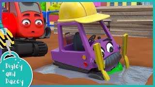 🚧 Sticky Slime Cement Mess 🚜  Digley and Dazey  Kids Construction Truck Cartoons [upl. by Sorazal]