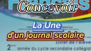 Concevoir La Une dun journal scolaire 2ème année collégiale [upl. by Inwat]