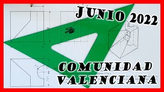 PAU Valencia junio 2022 ✍️ Examen SELECTIVIDAD dibujo técnico resuelto 💥 Ej8 VISTAS E ISOMÉTRICA [upl. by Lyckman]